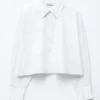 Cropped Oversized Cotton Shirt