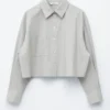 Cropped Oversized Cotton Shirt