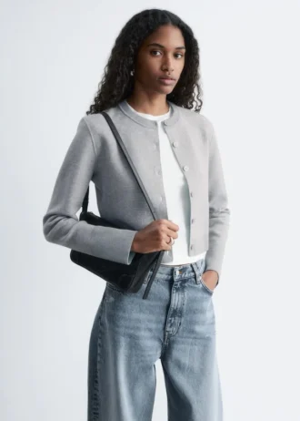 Cropped Reversible Cardigan