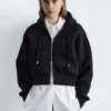 Cropped Scuba Zip-Up Hoodie