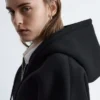 Cropped Scuba Zip-Up Hoodie