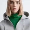 Cropped Scuba Zip-Up Hoodie