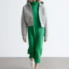 Cropped Scuba Zip-Up Hoodie