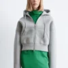 Cropped Scuba Zip-Up Hoodie