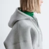 Cropped Scuba Zip-Up Hoodie