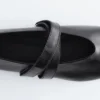 Cross-Strap Leather Ballet Flats