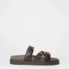 Cross-Strap Leather Sandals