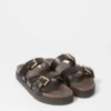 Cross-Strap Leather Sandals