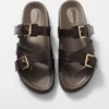 Cross-Strap Leather Sandals