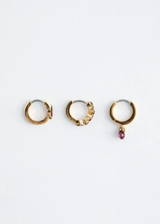 Crystal Hoop Earrings Set
