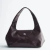 Curved Leather Shoulder Bag