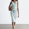 Denim Midi Skirt