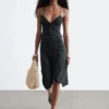 Dotted Slip Midi Dress