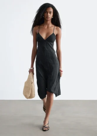 Dotted Slip Midi Dress