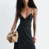 Dotted Slip Midi Dress
