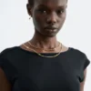 Double Chain Stone Necklace