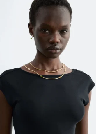 Double Chain Stone Necklace