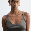 Double Chain Stone Necklace