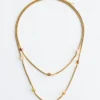 Double Chain Stone Necklace