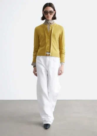 Double-Layer Merino Wool Cardigan