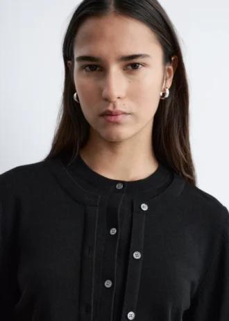 Double-Layer Merino Wool Cardigan