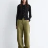 Double-Layer Merino Wool Cardigan