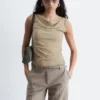 Draped Cowl-Neck Top
