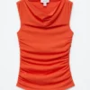 Draped Cowl-Neck Top