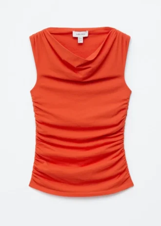 Draped Cowl-Neck Top