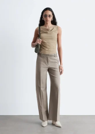 Draped Cowl-Neck Top