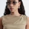 Draped Cowl-Neck Top