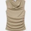 Draped Cowl-Neck Top