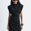 Draped Jersey Mini Dress