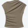 Draped Jersey Top