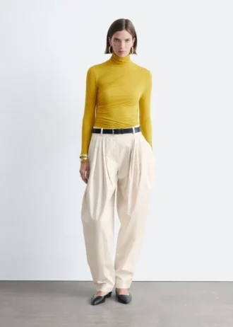 Draped Turtleneck Top