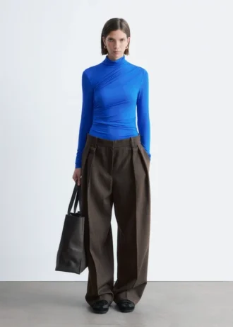 Draped Turtleneck Top