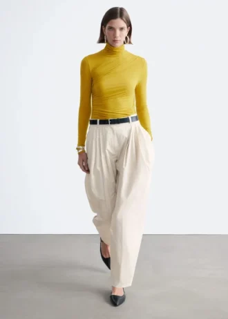 Draped Turtleneck Top