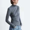 Draped Turtleneck Top
