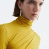 Draped Turtleneck Top