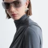 Draped Turtleneck Top