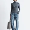 Draped Turtleneck Top