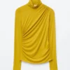 Draped Turtleneck Top