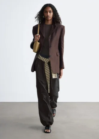 Drawstring Barrel Leg Trousers