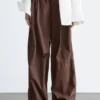 Drawstring Barrel Leg Trousers