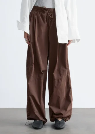 Drawstring Barrel Leg Trousers