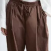 Drawstring Barrel Leg Trousers