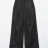 Drawstring Barrel Leg Trousers