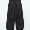 Drawstring Barrel Leg Trousers