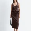 Drawstring Midi Skirt