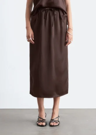 Drawstring Midi Skirt